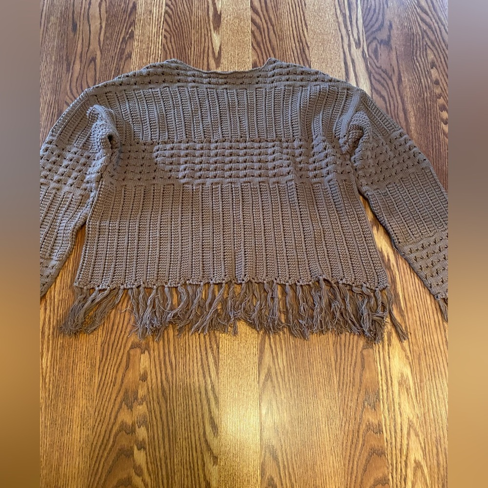 Daytrip Textured Fringe Brown Sweater from Buckle